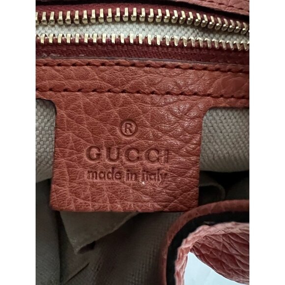 Gucci Womens Jackie Hobo Handbag Orange Calfskin Leather Piston Lock Tassel M - Picture 3 of 12